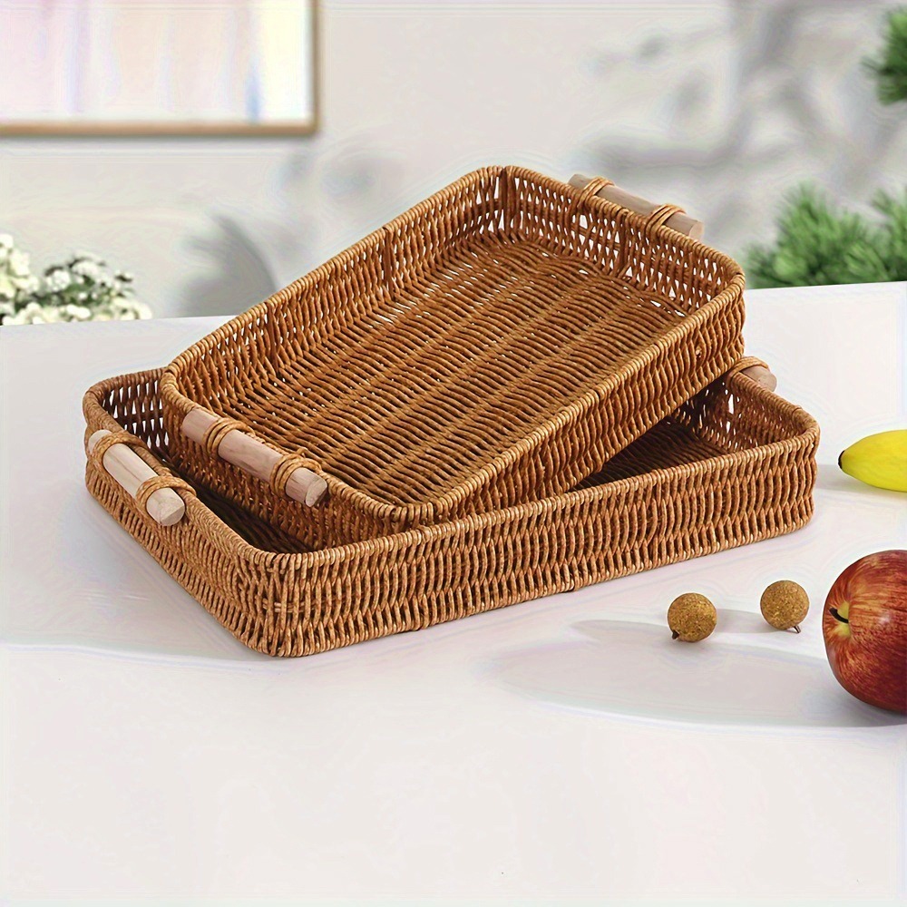 Dim Sum Basket - 단단한 등나무 위커 바구니, 가정용 수공예