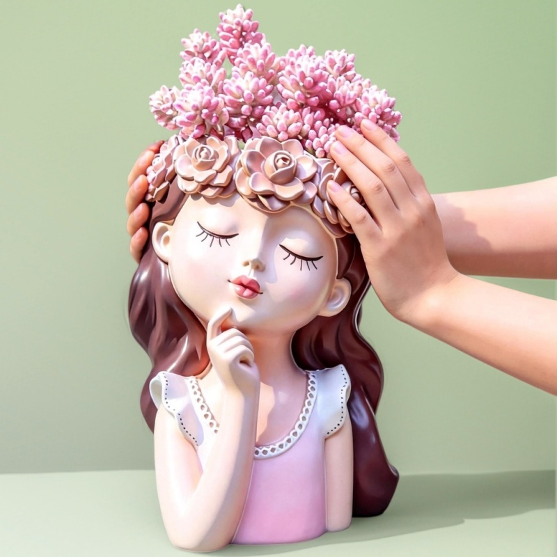 Potsticker Mold - 대형 요정 소녀 화분 실리콘 몰드,