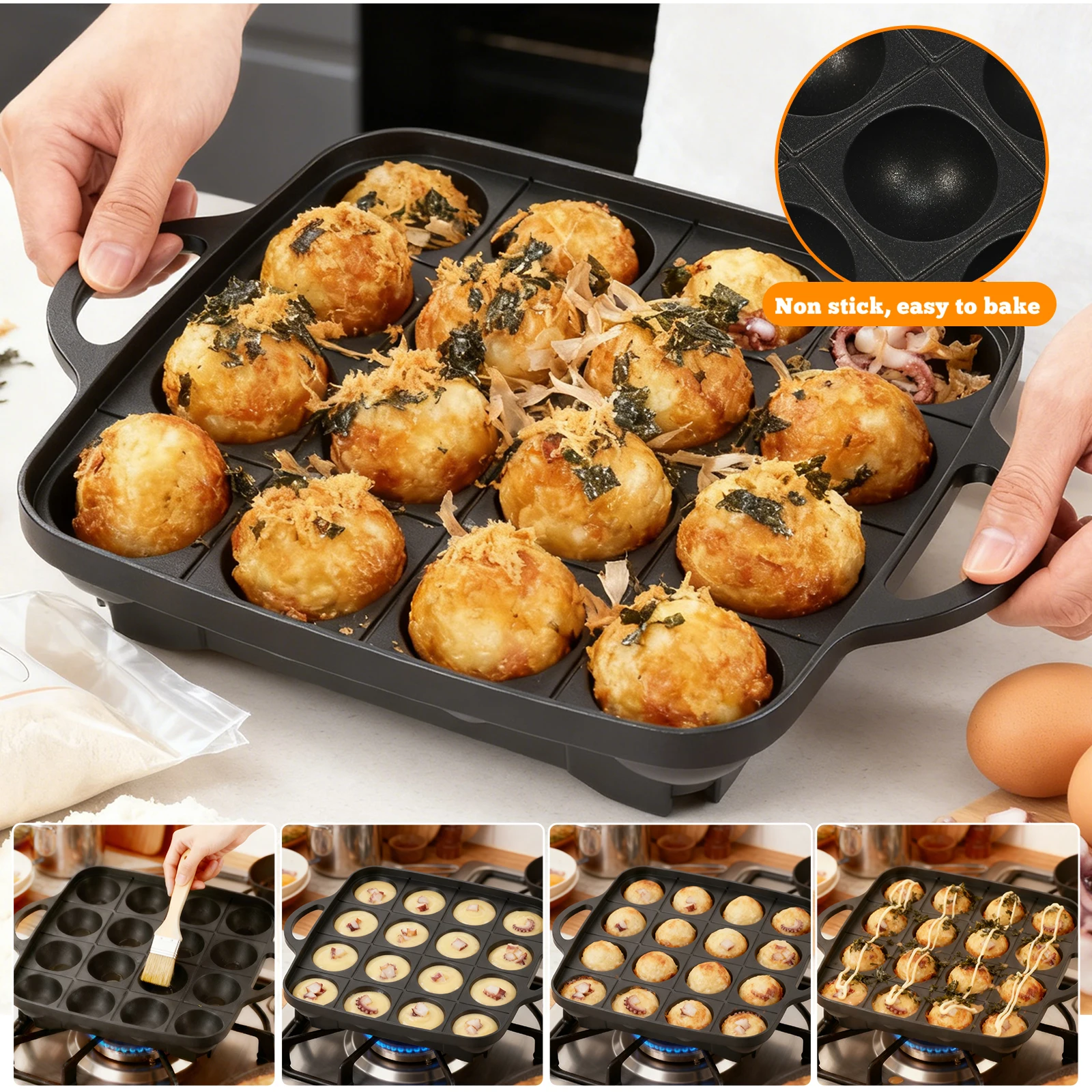 16구 타코야끼 팬 알루미늄 팬케이크 볼 메이커 논스틱 - Takoyaki Grill Plate 리뷰 및 가격