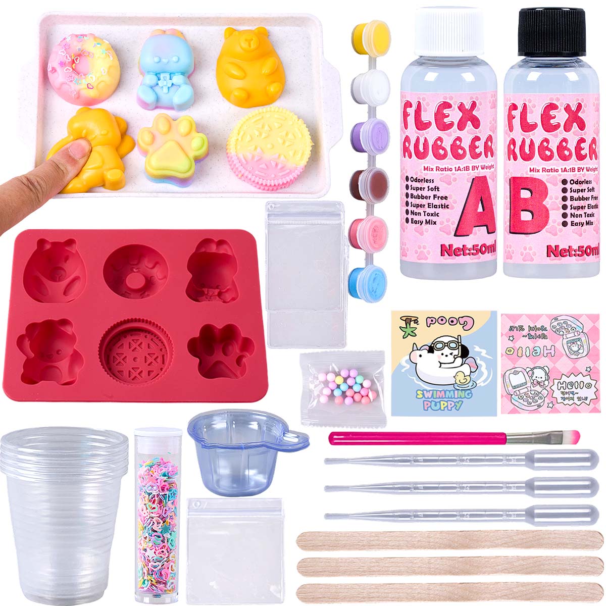 타바 스퀴시 메이커 키트 플렉스 러버 AB 세트 고양이 - Donut Mold Silicone 리뷰 및 가격