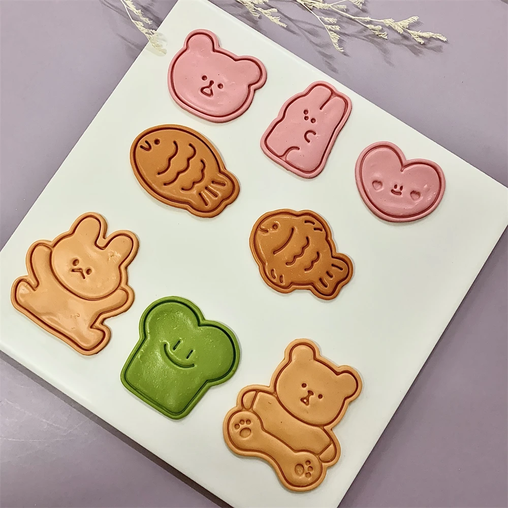 귀여운 동물 쿠키 엠보싱 스탬프 물고기 곰 토끼 케이크 - Bunny Cake Mold 리뷰 및 가격