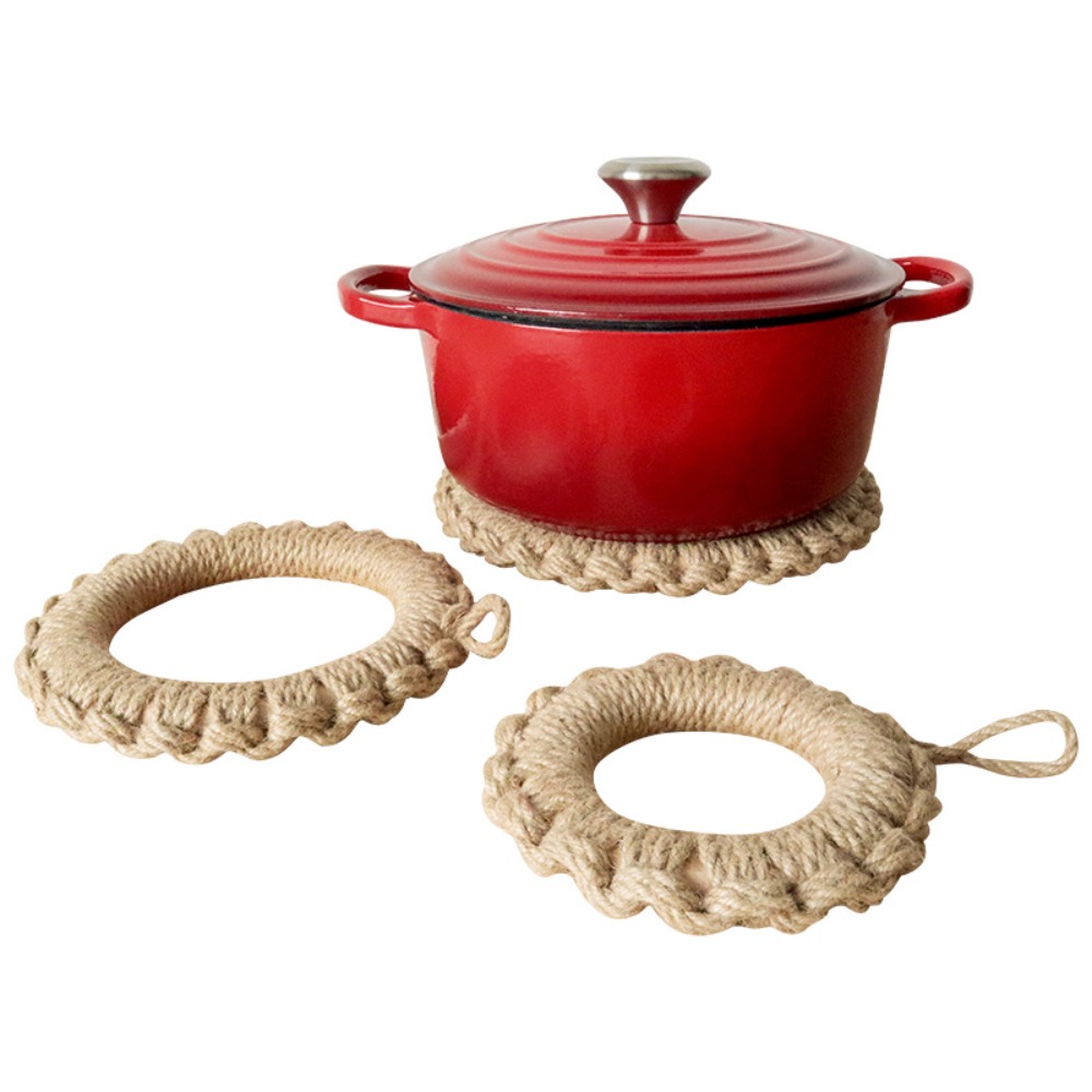 2개의 소박한 황마 직조 트리벳, 보헤미안 스타일의 뜨 - Cast Iron Corn 리뷰 및 가격