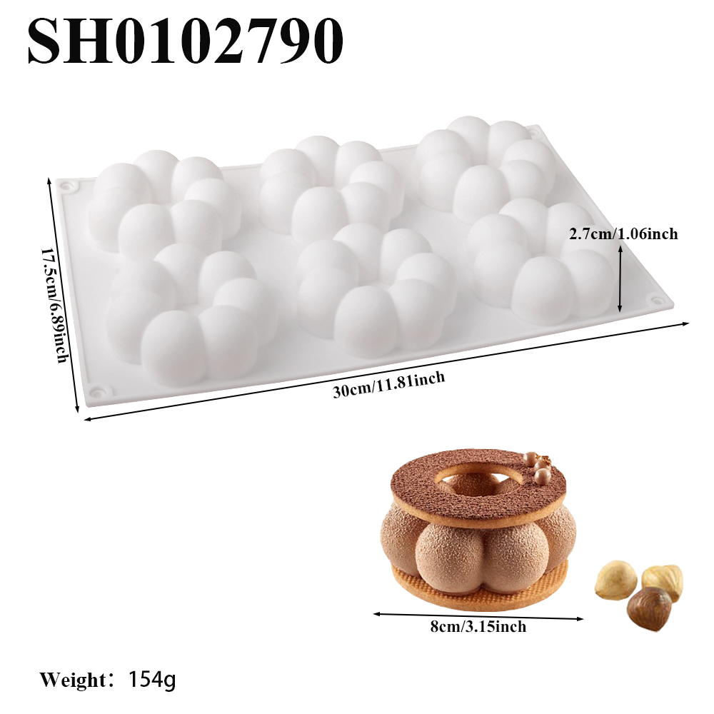 1 또는 6구 꽃잎 모양 도넛 디자인 무스 케이크 몰드 - Donut Mold Silicone 리뷰 및 가격