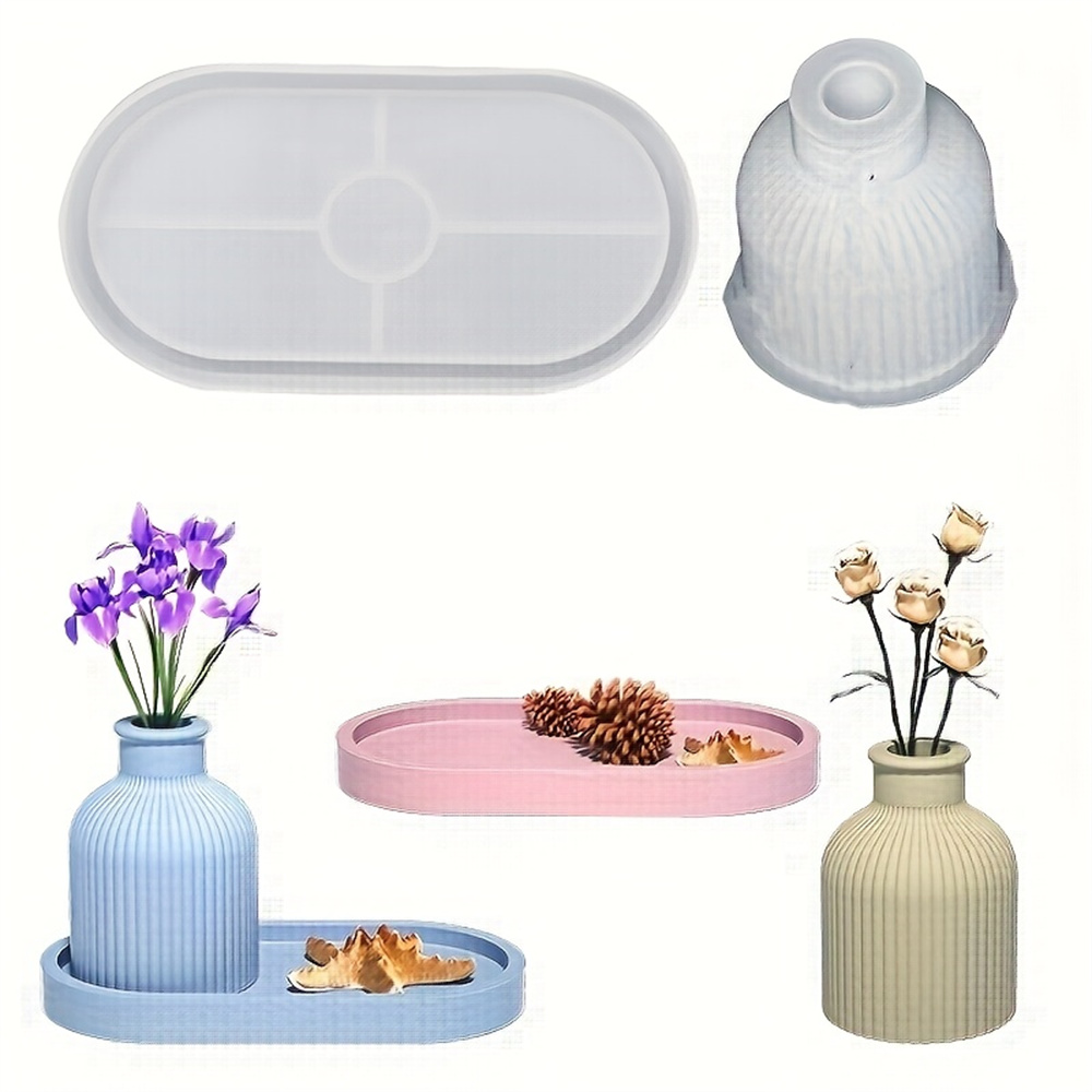 1/2pcs 꽃병 트레이 실리콘 몰드, 타원형 코스터  - Potsticker Mold 리뷰 및 가격